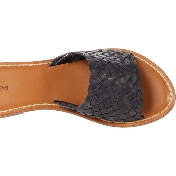 Soludos Women's Rose Woven Sandal 6 Black Slip on Vacation Minimalist Casual - Picture 2 of 10